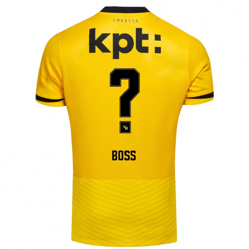 Danxen Enfant Maillot Robin Boss #0 Jaune Noir Tenues Domicile 2025/26 T-Shirt