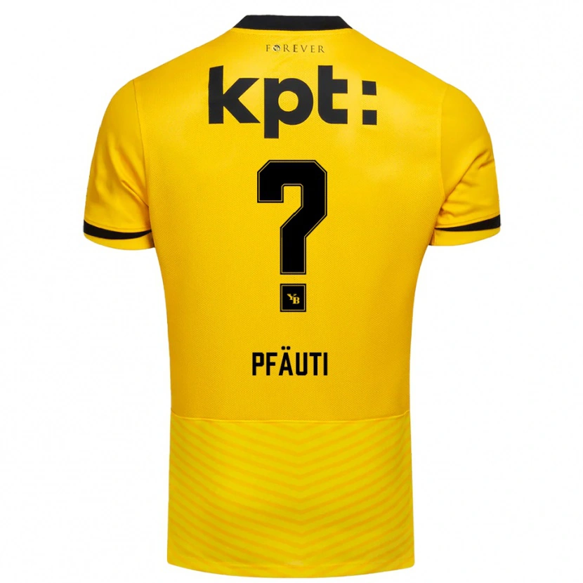 Danxen Enfant Maillot Noe Pfäuti #0 Jaune Noir Tenues Domicile 2025/26 T-Shirt