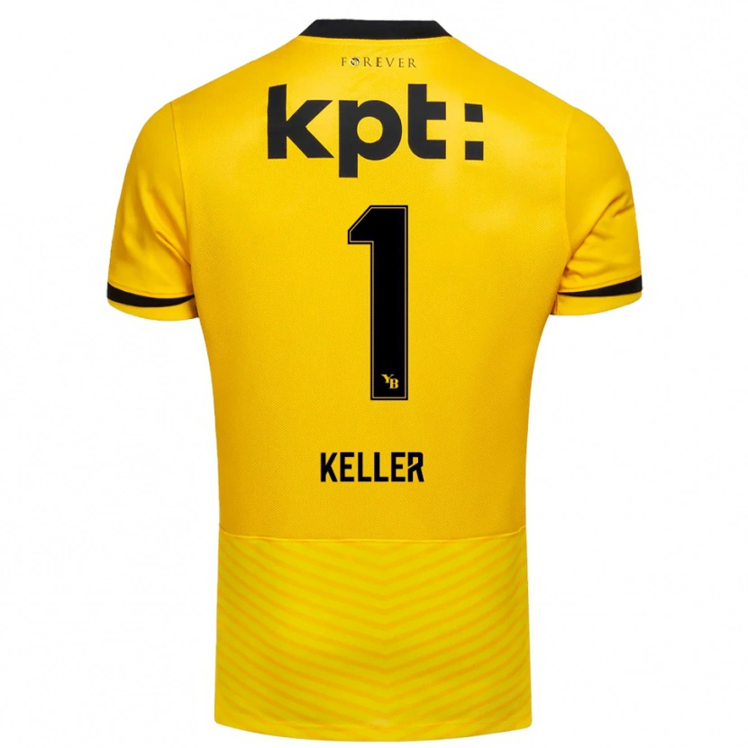 Danxen Enfant Maillot Marvin Keller #1 Jaune Noir Tenues Domicile 2025/26 T-Shirt