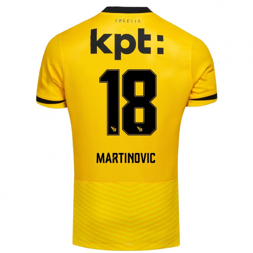 Danxen Enfant Maillot Denis Martinovic #18 Jaune Noir Tenues Domicile 2025/26 T-Shirt