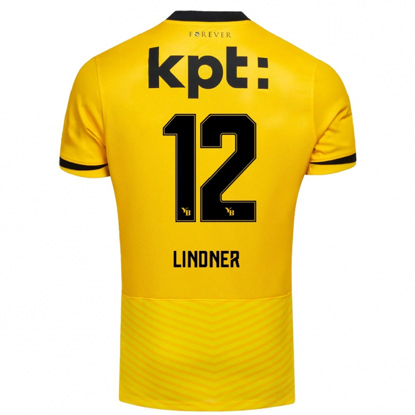 Danxen Enfant Maillot Heinz Lindner #12 Jaune Noir Tenues Domicile 2025/26 T-Shirt