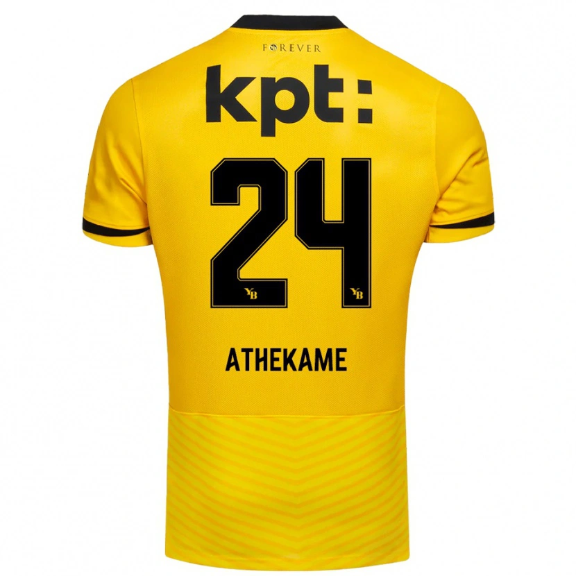 Danxen Enfant Maillot Zachary Athekame #24 Jaune Noir Tenues Domicile 2025/26 T-Shirt