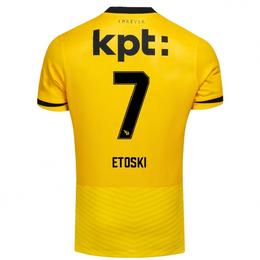 Danxen Enfant Maillot Edin Etoski #7 Jaune Noir Tenues Domicile 2025/26 T-Shirt