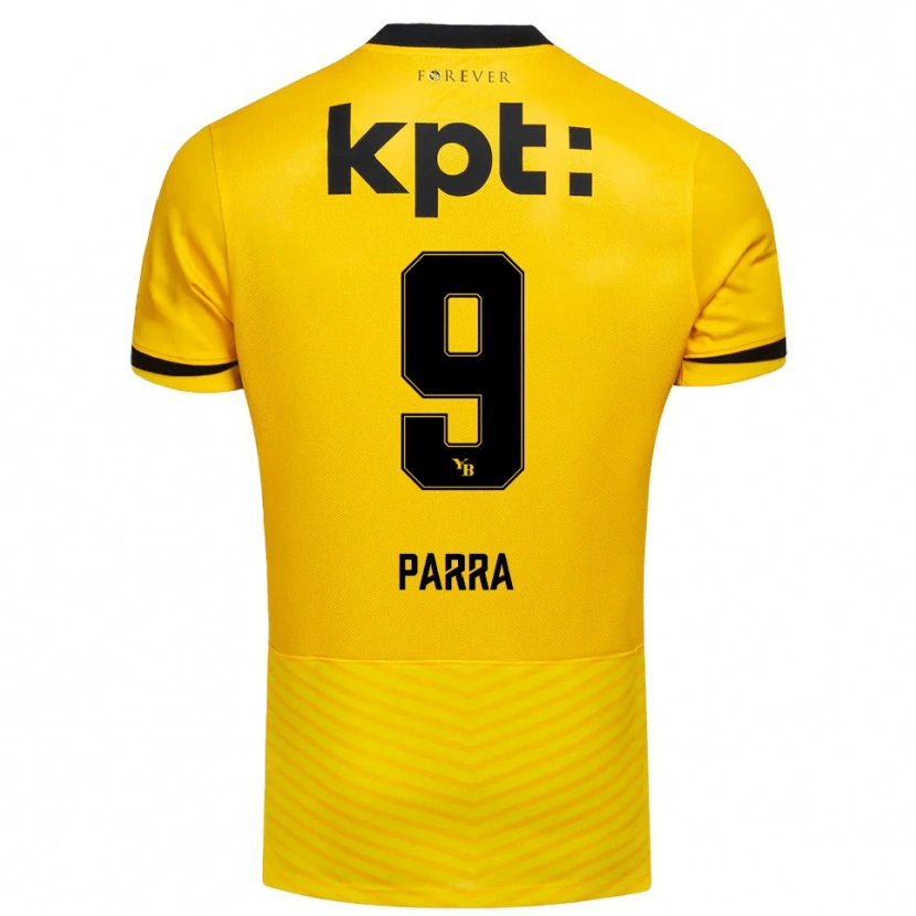 Danxen Enfant Maillot Hugo Parra #9 Jaune Noir Tenues Domicile 2025/26 T-Shirt