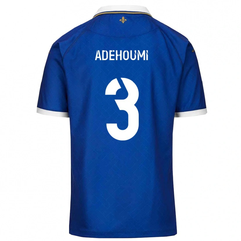 Danxen Enfant Maillot Deen Adehoumi #3 Bleu Or Tenues Domicile 2025/26 T-Shirt