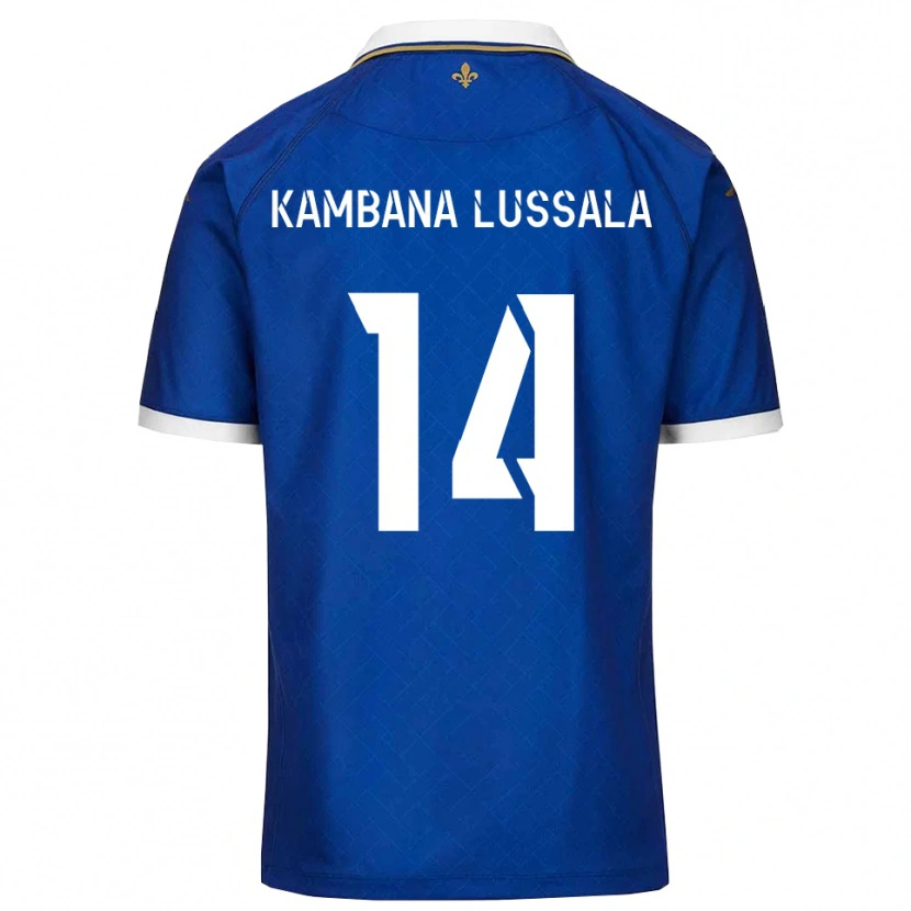 Danxen Enfant Maillot Francisco Kambana Lussala #14 Bleu Or Tenues Domicile 2025/26 T-Shirt