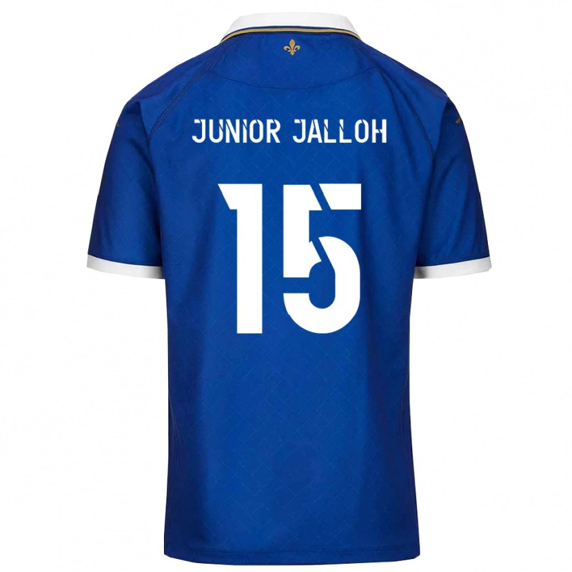 Danxen Enfant Maillot Abubakar Junior Jalloh #15 Bleu Or Tenues Domicile 2025/26 T-Shirt