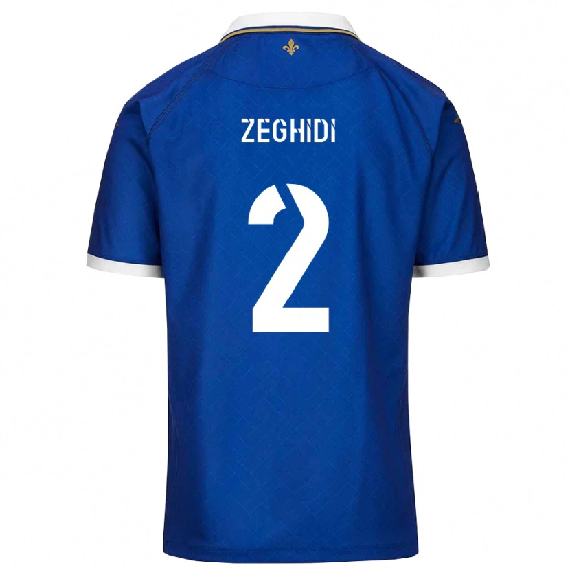 Danxen Enfant Maillot Yanis Zeghidi #2 Bleu Or Tenues Domicile 2025/26 T-Shirt