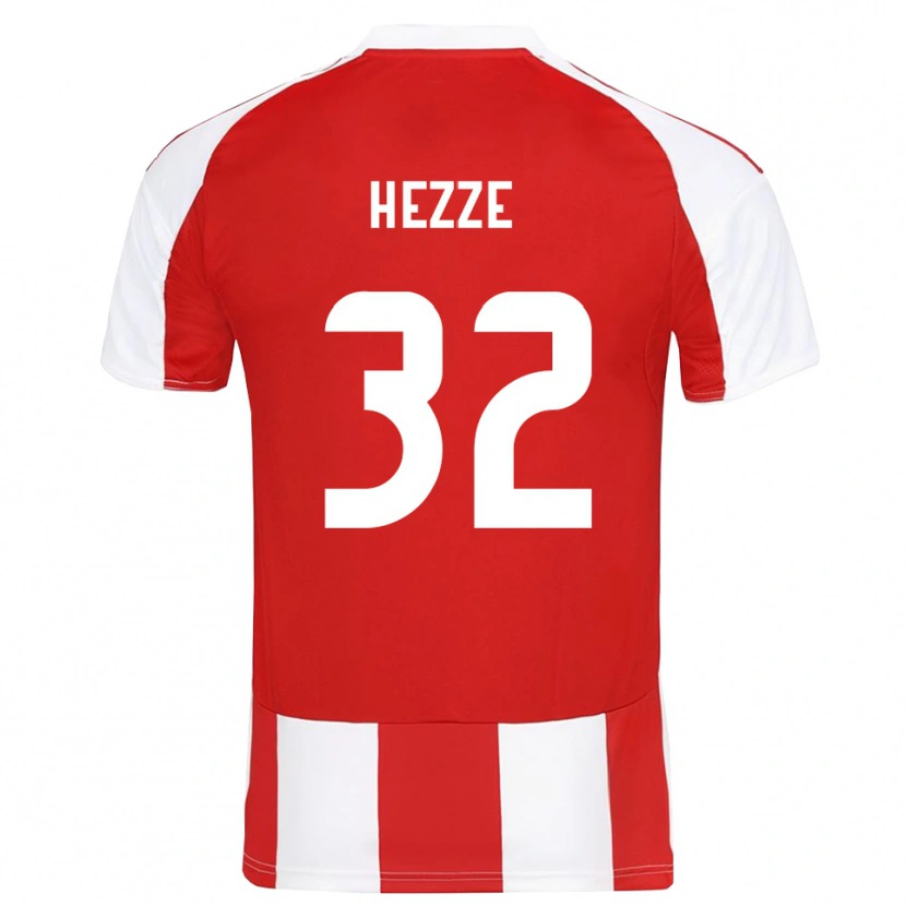 Danxen Enfant Maillot Santiago Hezze #32 Rouge Blanc Tenues Domicile 2025/26 T-Shirt