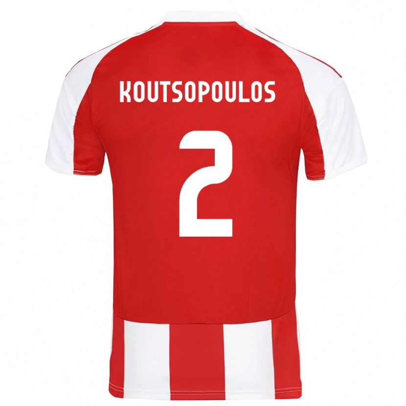 Danxen Enfant Maillot Georgios Koutsopoulos #2 Rouge Blanc Tenues Domicile 2025/26 T-Shirt