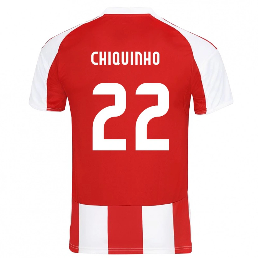 Danxen Enfant Maillot Chiquinho #22 Rouge Blanc Tenues Domicile 2025/26 T-Shirt