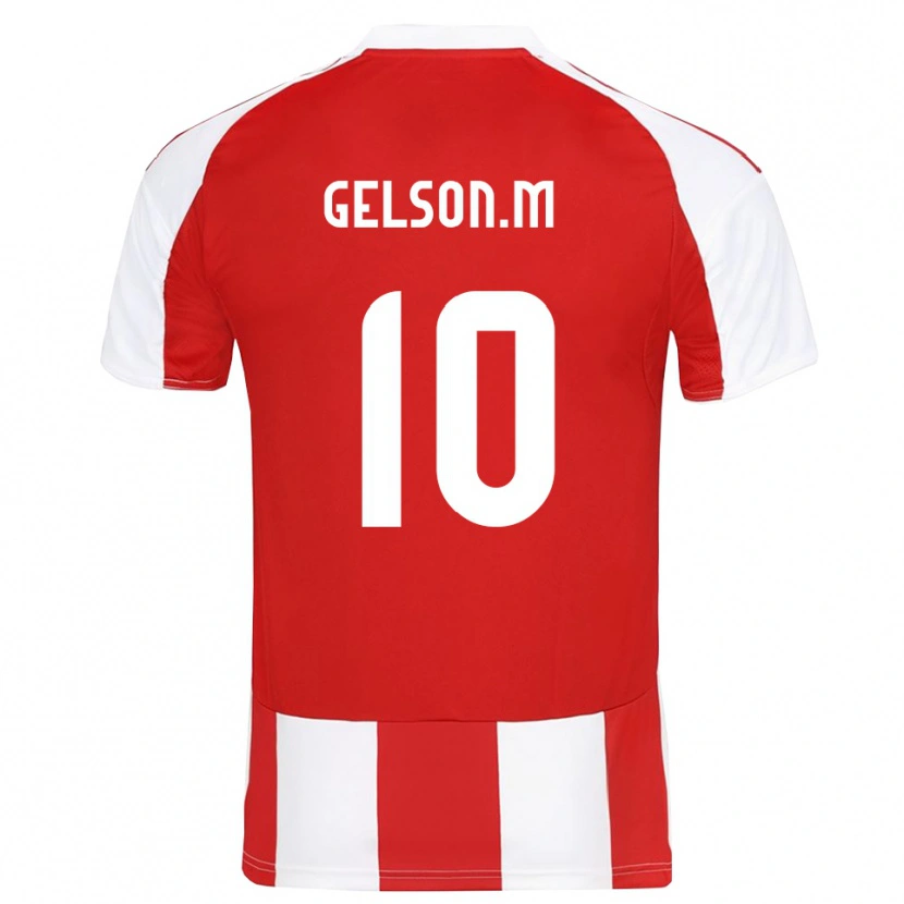Danxen Enfant Maillot Gelson Martins #10 Rouge Blanc Tenues Domicile 2025/26 T-Shirt
