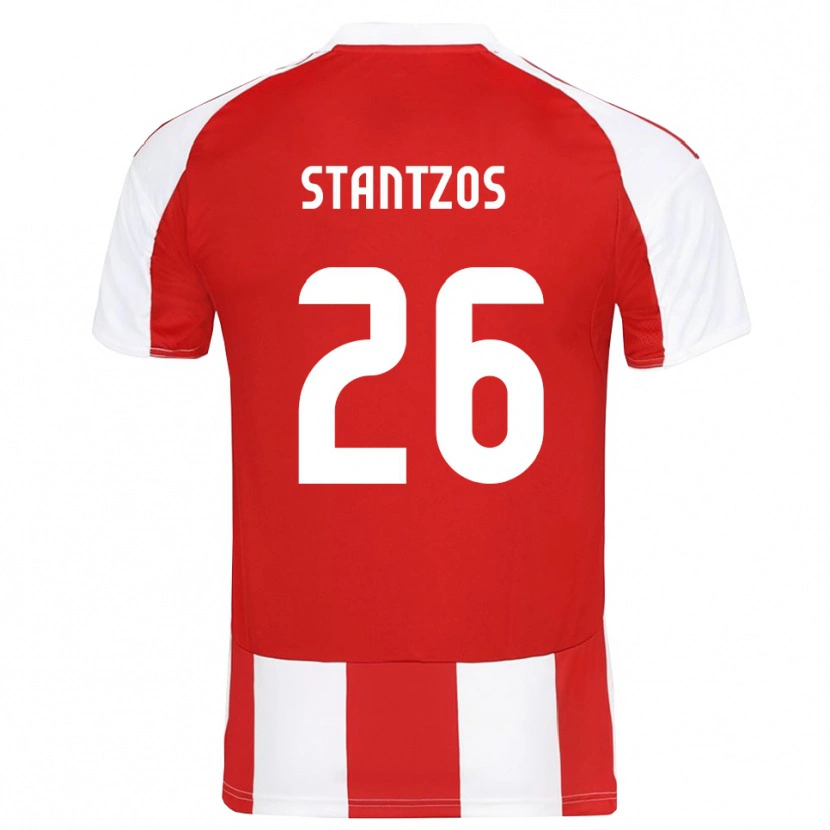 Danxen Enfant Maillot Athanasios Stantzos #26 Rouge Blanc Tenues Domicile 2025/26 T-Shirt
