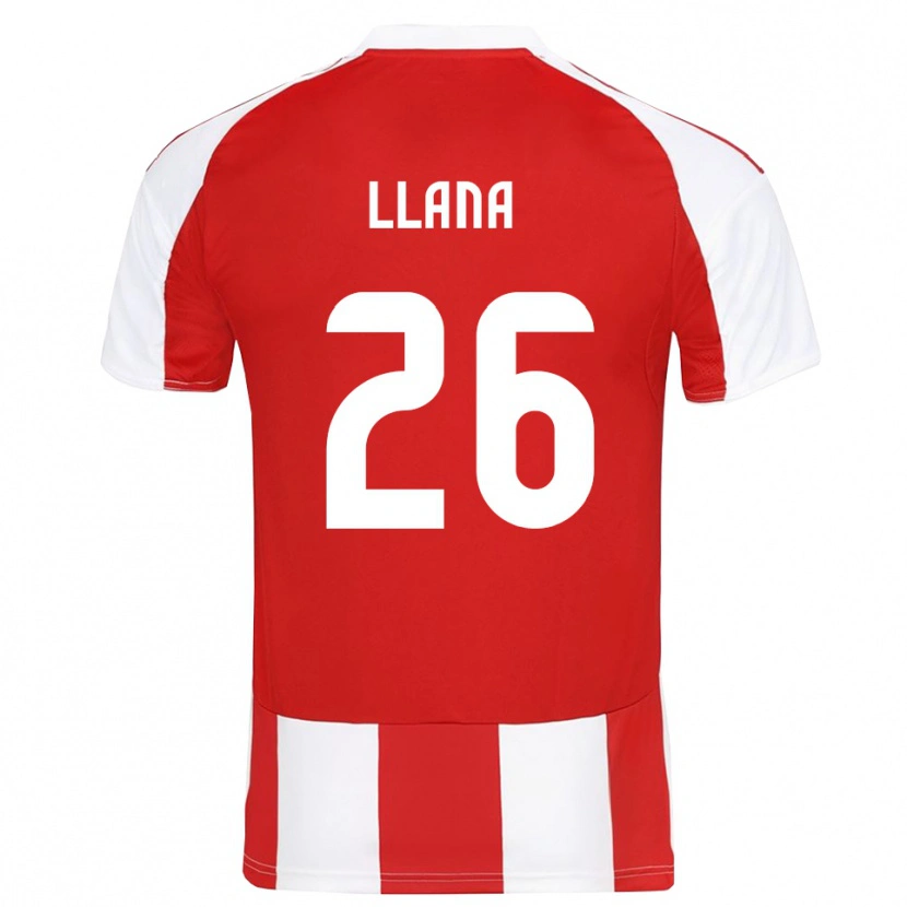 Danxen Enfant Maillot Andreas Llana #26 Rouge Blanc Tenues Domicile 2025/26 T-Shirt