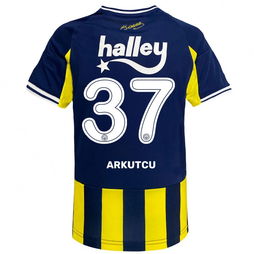 Danxen Enfant Maillot Emirhan Arkutcu #37 Jaune Marine Blanc Tenues Domicile 2025/26 T-Shirt