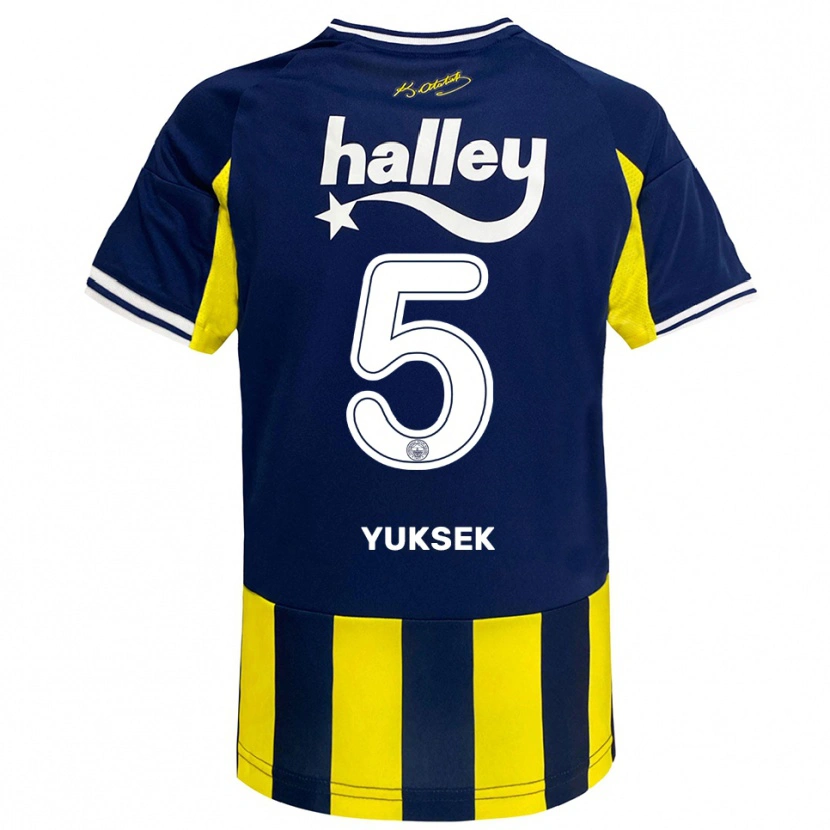 Danxen Enfant Maillot İsmail Yüksek #5 Jaune Marine Blanc Tenues Domicile 2025/26 T-Shirt