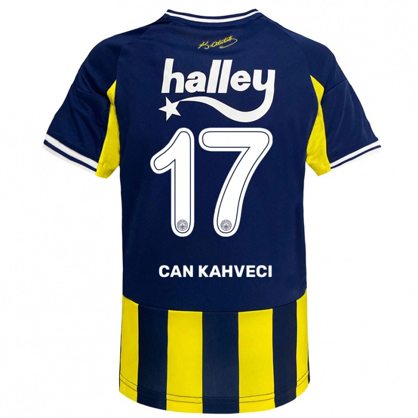 Danxen Enfant Maillot İrfan Can Kahveci #17 Jaune Marine Blanc Tenues Domicile 2025/26 T-Shirt
