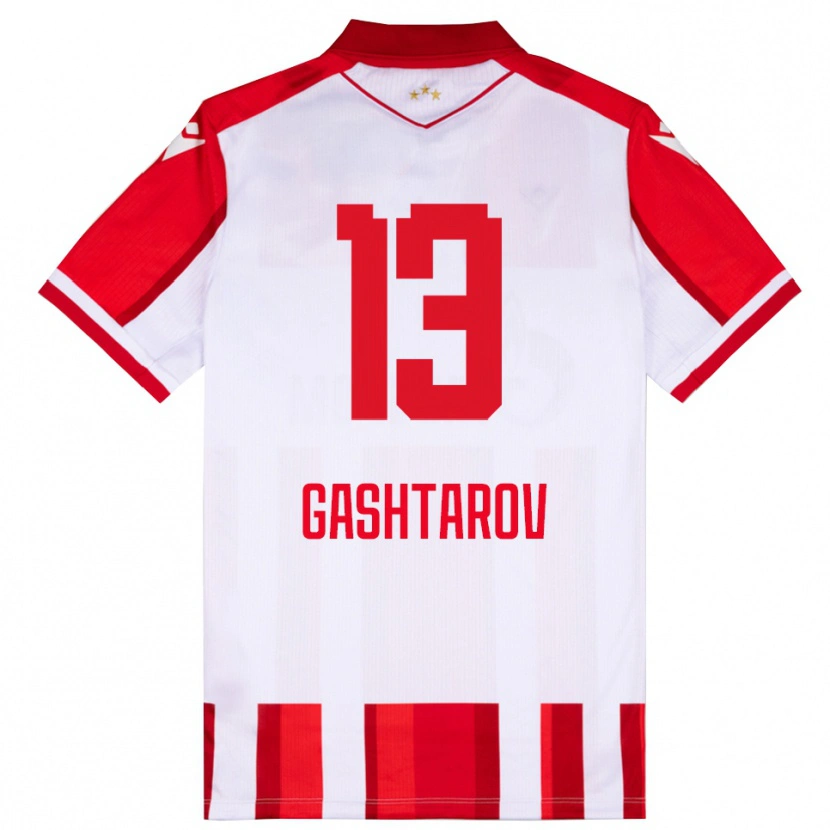 Danxen Enfant Maillot Matej Gashtarov #13 Rouge Blanc Tenues Domicile 2025/26 T-Shirt
