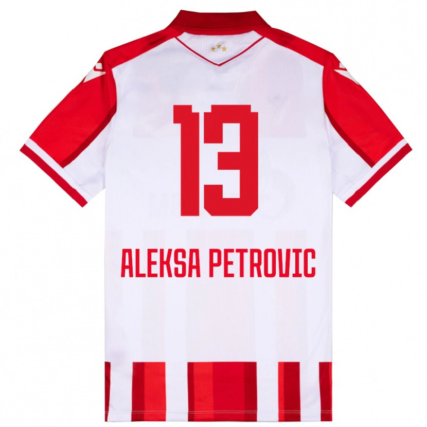 Danxen Enfant Maillot Aleksa Petrovic #13 Rouge Blanc Tenues Domicile 2025/26 T-Shirt