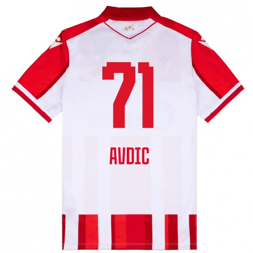 Danxen Enfant Maillot Adem Avdic #71 Rouge Blanc Tenues Domicile 2025/26 T-Shirt