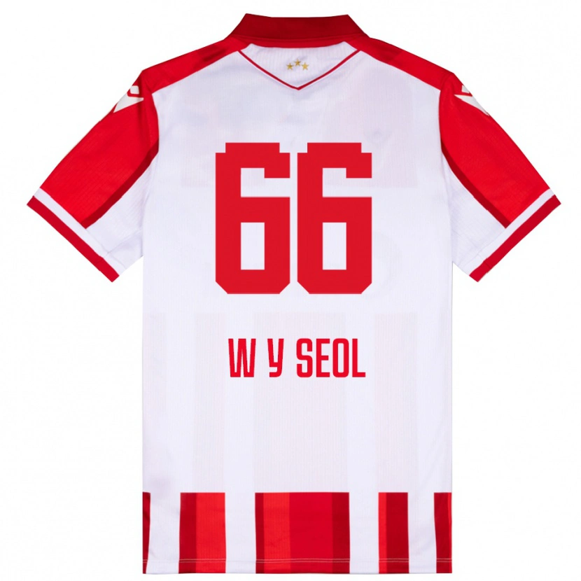 Danxen Enfant Maillot Young-Woo Seol #66 Rouge Blanc Tenues Domicile 2025/26 T-Shirt