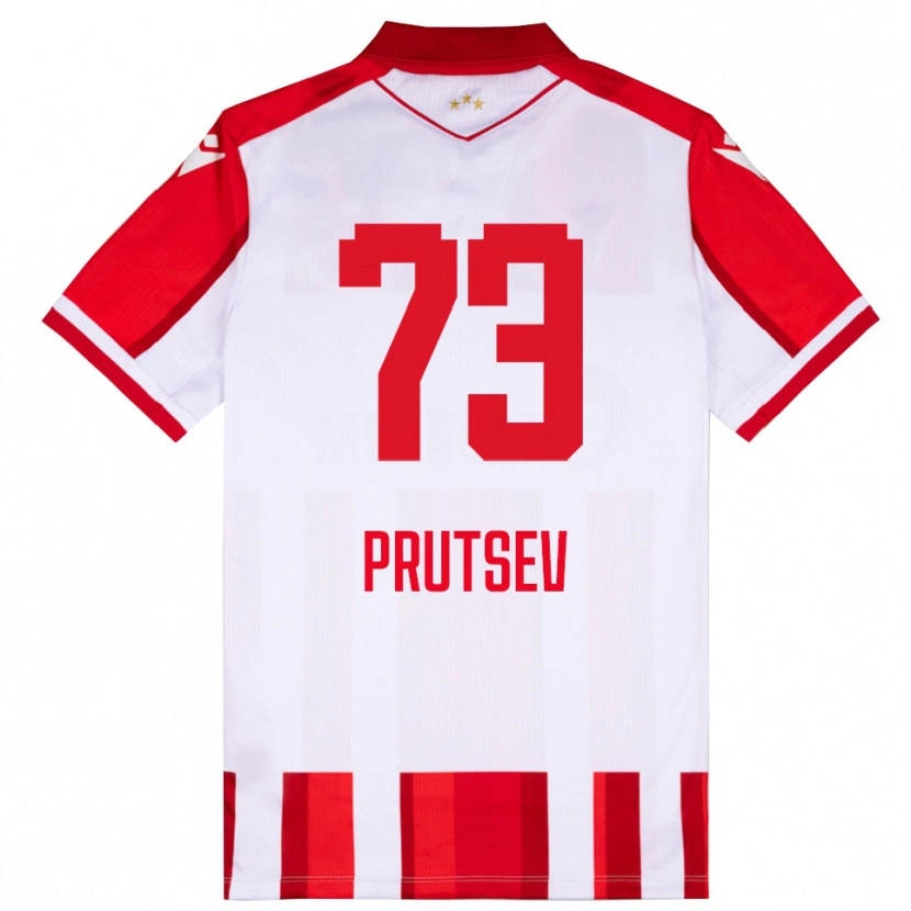 Danxen Enfant Maillot Egor Prutsev #73 Rouge Blanc Tenues Domicile 2025/26 T-Shirt