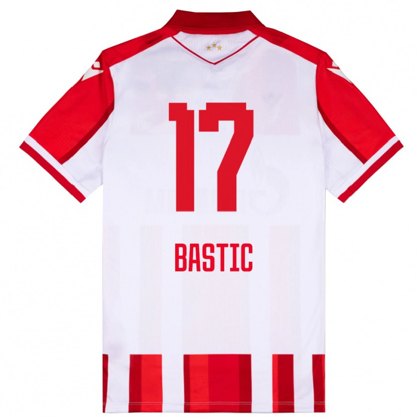 Danxen Enfant Maillot Aleksa Bastic #17 Rouge Blanc Tenues Domicile 2025/26 T-Shirt
