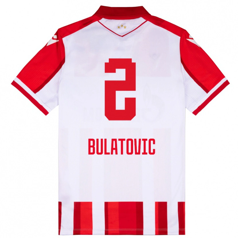 Danxen Enfant Maillot Danilo Bulatovic #2 Rouge Blanc Tenues Domicile 2025/26 T-Shirt