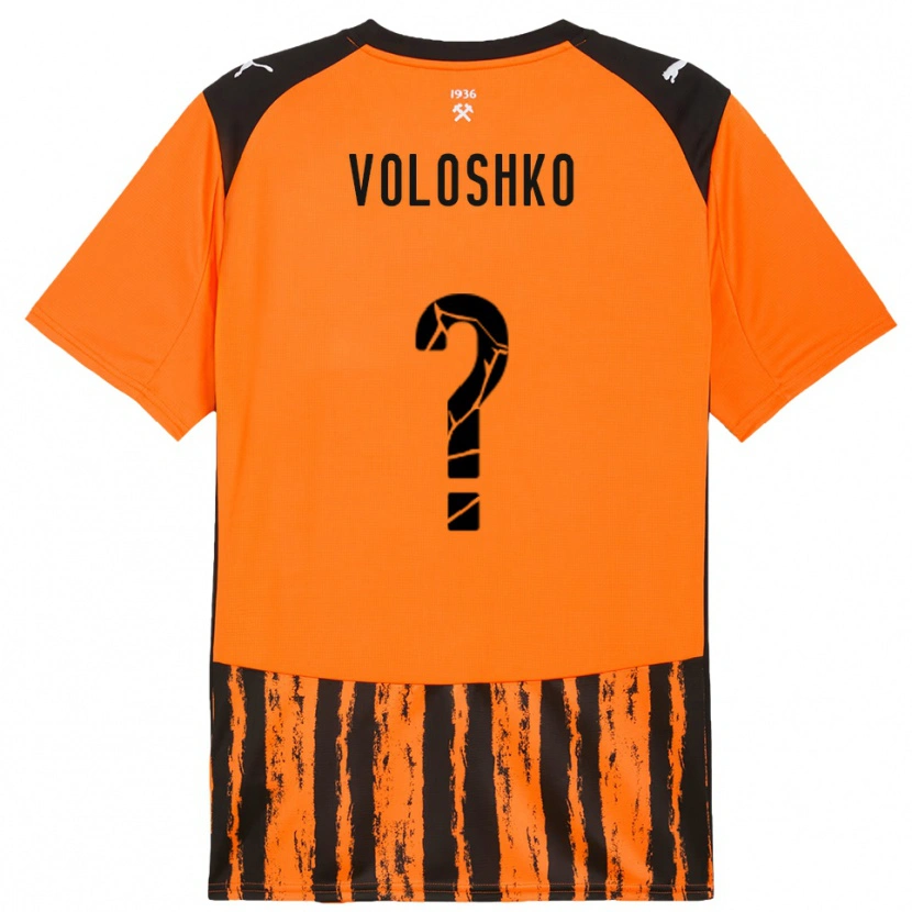 Danxen Enfant Maillot Yevgeniy Voloshko #0 Orange Noir Tenues Domicile 2025/26 T-Shirt