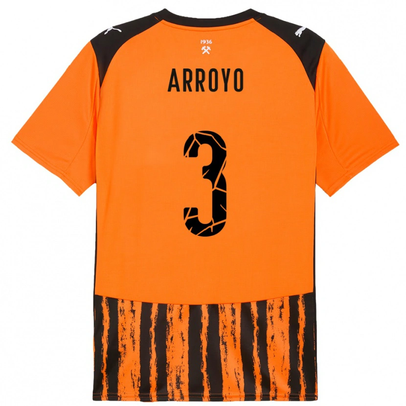 Danxen Enfant Maillot Diego Arroyo #3 Orange Noir Tenues Domicile 2025/26 T-Shirt