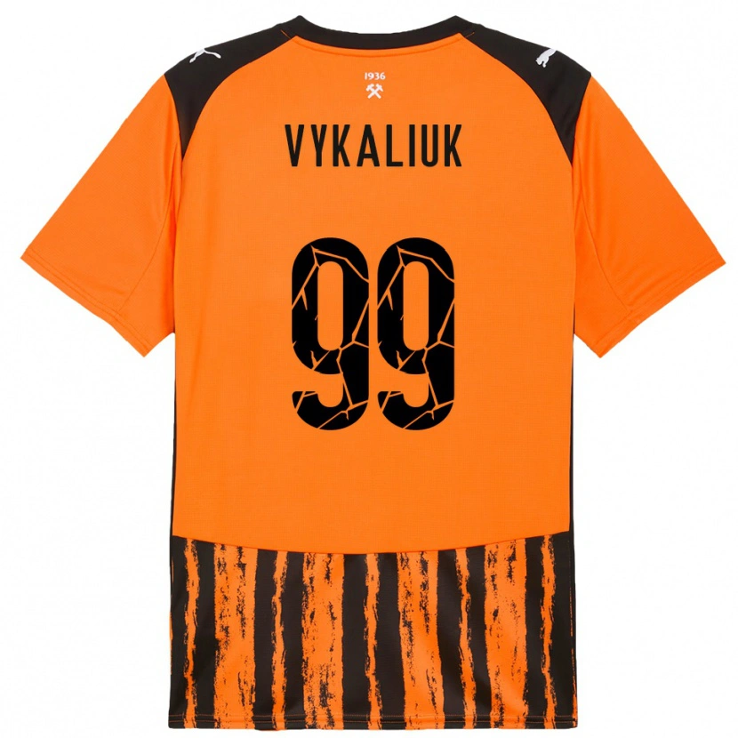 Danxen Enfant Maillot Mariia Vykaliuk #99 Orange Noir Tenues Domicile 2025/26 T-Shirt