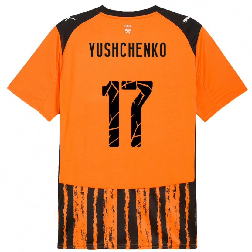 Danxen Enfant Maillot Oleksandr Yushchenko #17 Orange Noir Tenues Domicile 2025/26 T-Shirt