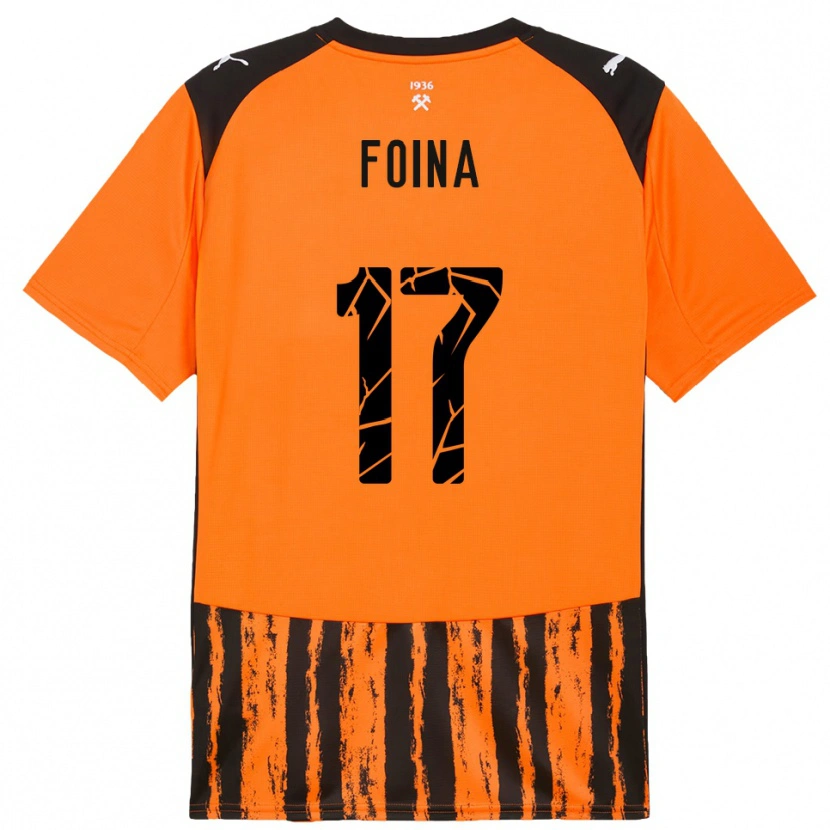 Danxen Enfant Maillot Arseniy Foina #17 Orange Noir Tenues Domicile 2025/26 T-Shirt