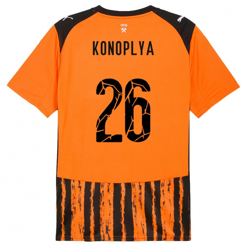 Danxen Enfant Maillot Yukhym Konoplya #26 Orange Noir Tenues Domicile 2025/26 T-Shirt
