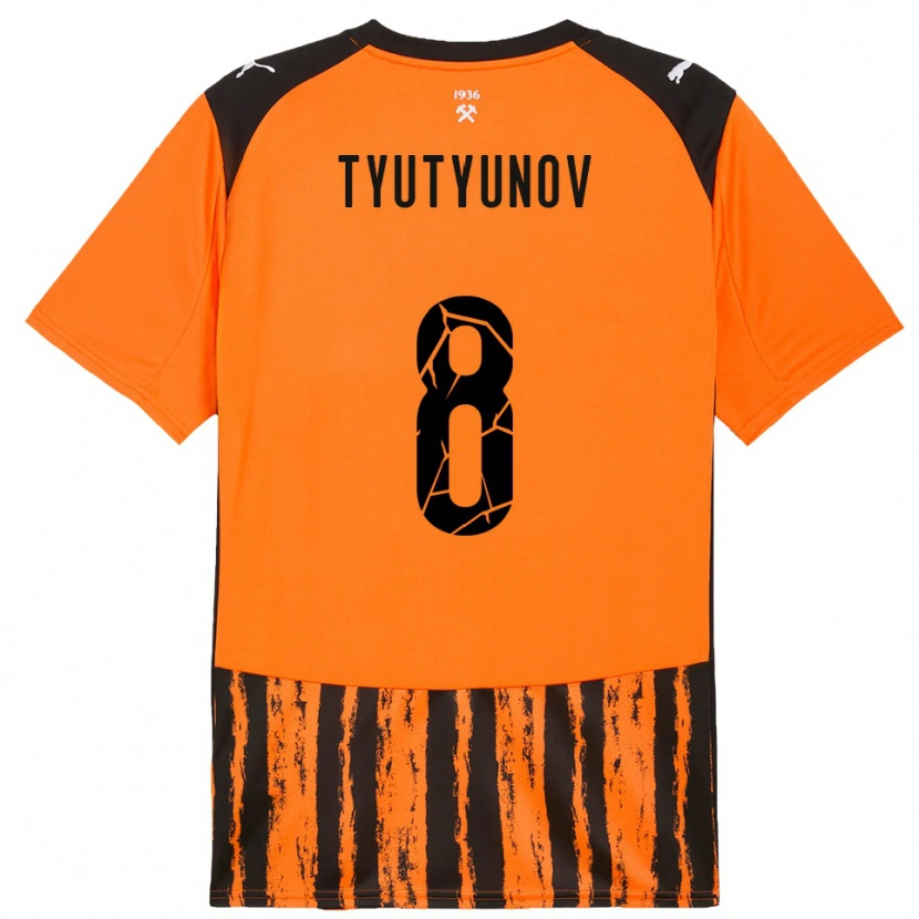 Danxen Enfant Maillot Vladyslav Tyutyunov #8 Orange Noir Tenues Domicile 2025/26 T-Shirt