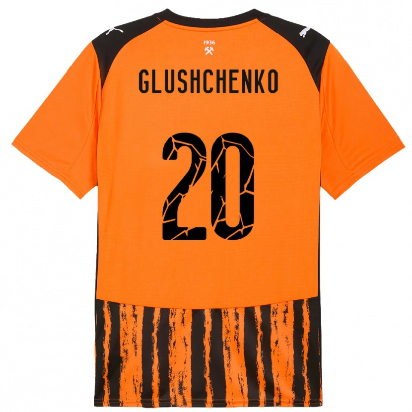 Danxen Enfant Maillot Anton Glushchenko #20 Orange Noir Tenues Domicile 2025/26 T-Shirt