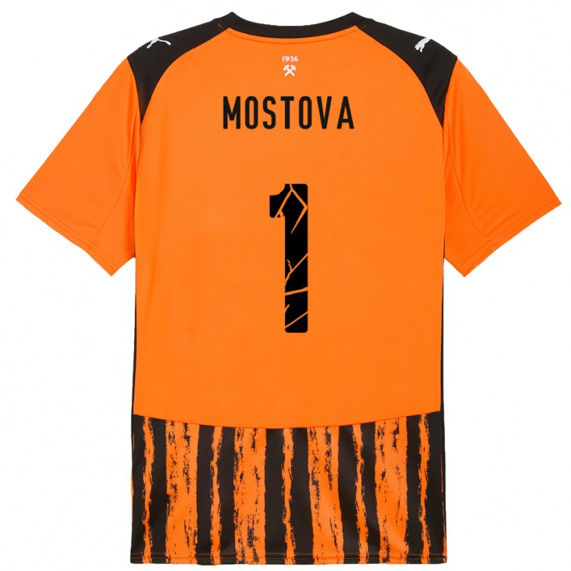 Danxen Enfant Maillot Inha Mostova #1 Orange Noir Tenues Domicile 2025/26 T-Shirt