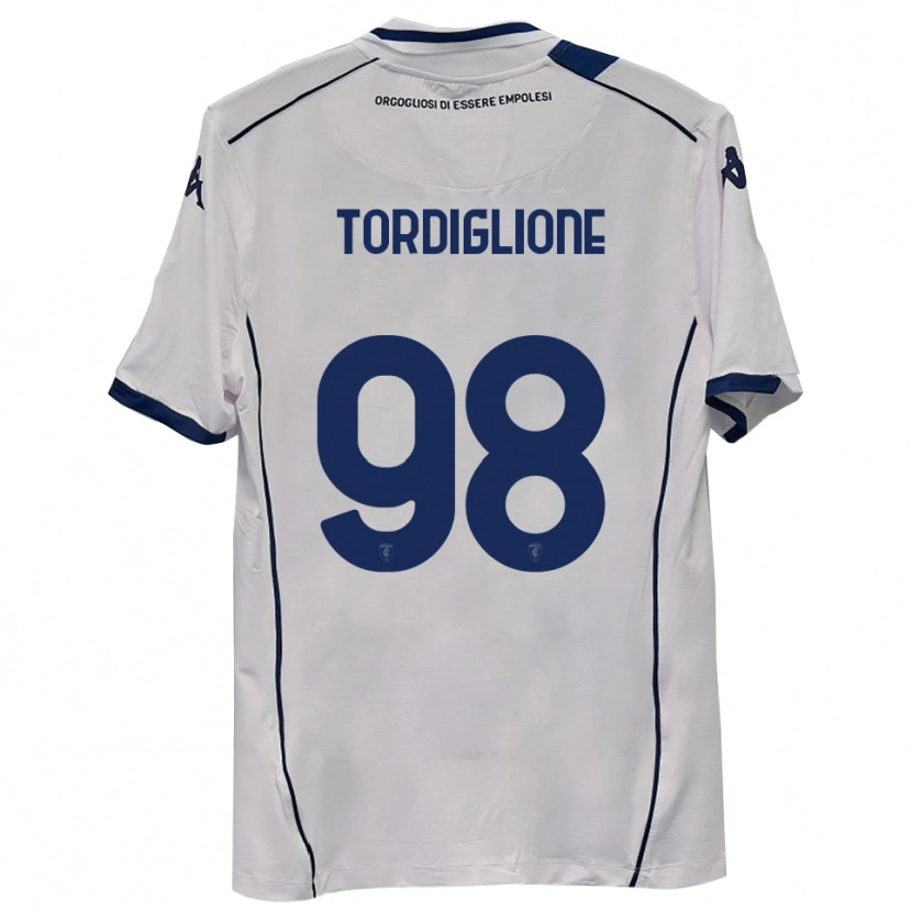 Danxen Enfant Maillot Nicolò Tordiglione #98 Bleu Marine Foncé Tenues Extérieur 2025/26 T-Shirt