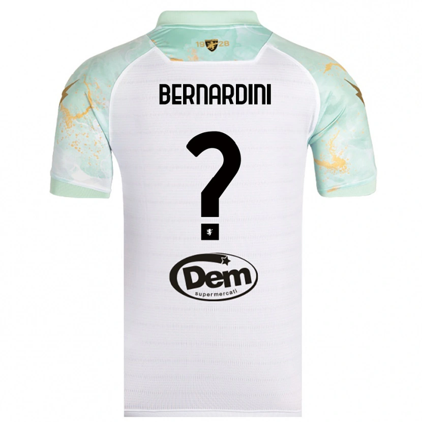 Danxen Enfant Maillot Daniele Bernardini #0 Blanc Noir Tenues Extérieur 2025/26 T-Shirt