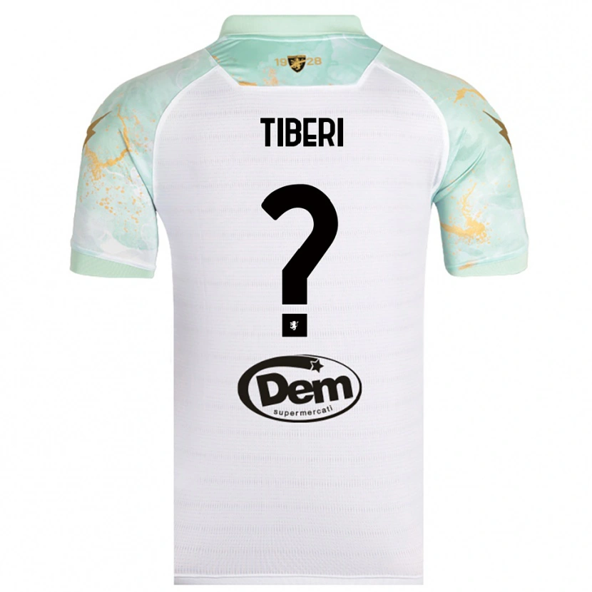 Danxen Enfant Maillot Gianluca Tiberi #0 Blanc Noir Tenues Extérieur 2025/26 T-Shirt