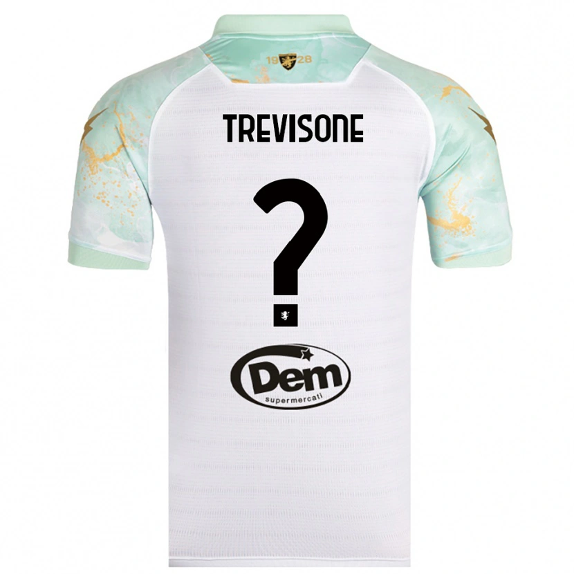 Danxen Enfant Maillot Gianmarco Trevisone #0 Blanc Noir Tenues Extérieur 2025/26 T-Shirt