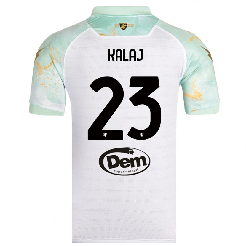 Danxen Enfant Maillot Sergio Kalaj #23 Blanc Noir Tenues Extérieur 2025/26 T-Shirt