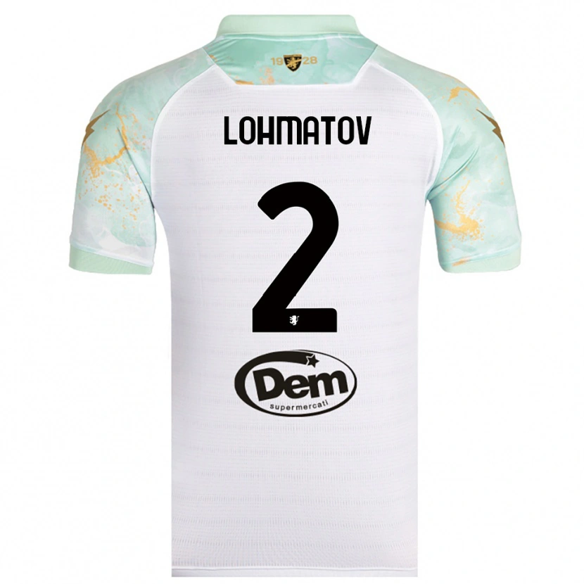 Danxen Enfant Maillot Aleksandr Lohmatov #2 Blanc Noir Tenues Extérieur 2025/26 T-Shirt