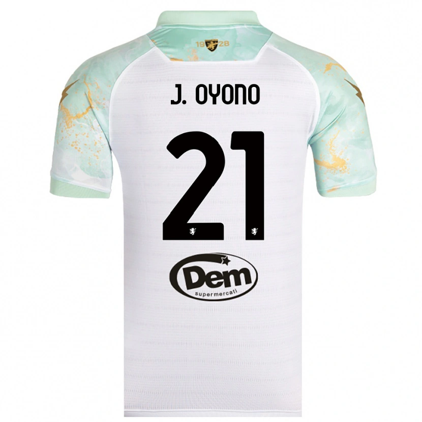 Danxen Enfant Maillot Jérémy Oyono #21 Blanc Noir Tenues Extérieur 2025/26 T-Shirt
