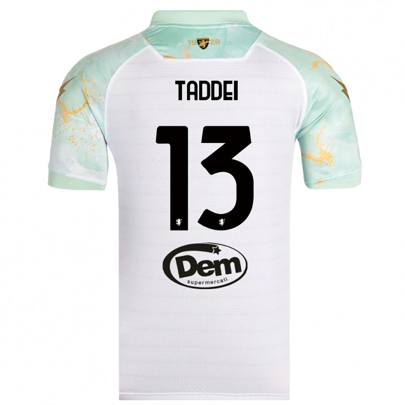 Danxen Enfant Maillot Leonardo Taddei #13 Blanc Noir Tenues Extérieur 2025/26 T-Shirt