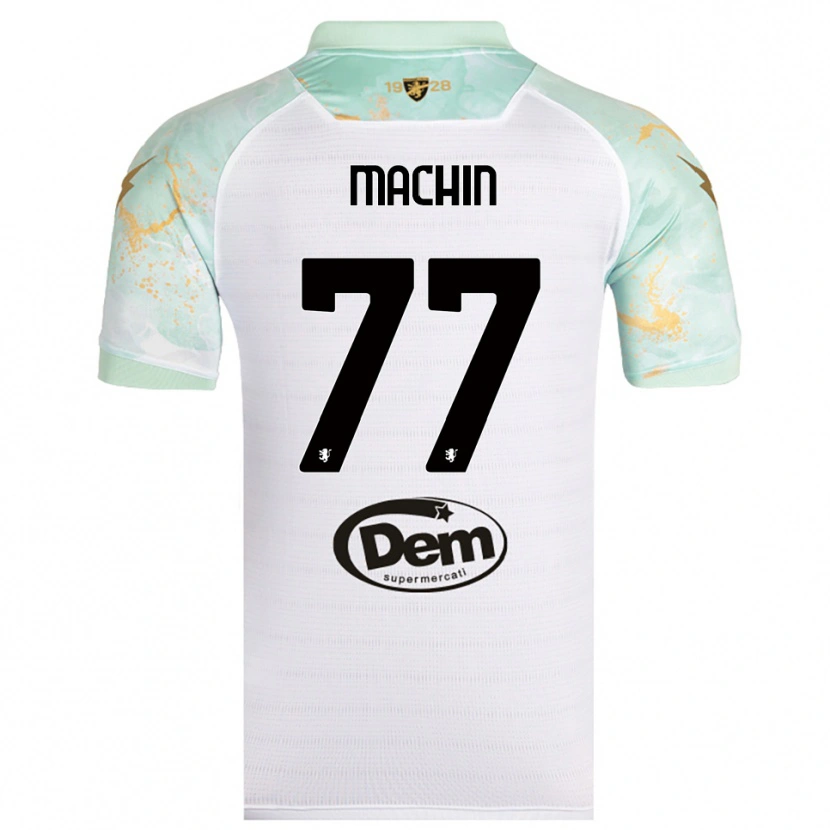 Danxen Enfant Maillot José Machín #77 Blanc Noir Tenues Extérieur 2025/26 T-Shirt