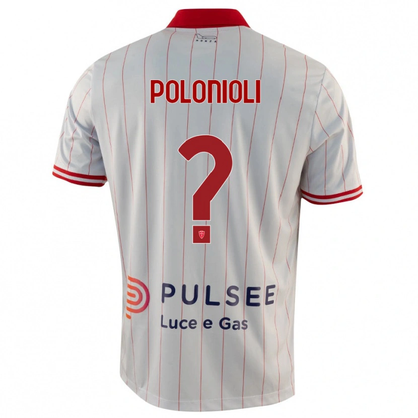 Danxen Enfant Maillot Matteo Polonioli #0 Blanc Rouge Bleu Tenues Extérieur 2025/26 T-Shirt