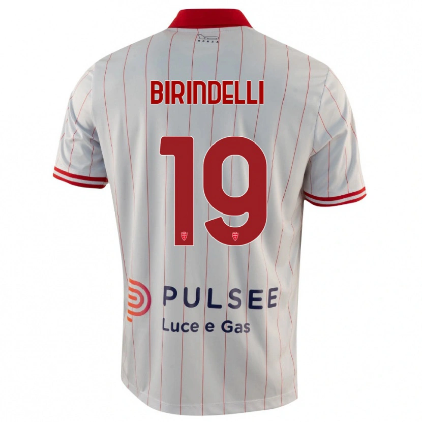 Danxen Enfant Maillot Samuele Birindelli #19 Blanc Rouge Bleu Tenues Extérieur 2025/26 T-Shirt