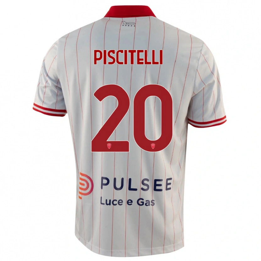 Danxen Enfant Maillot Pasquale Piscitelli #20 Blanc Rouge Bleu Tenues Extérieur 2025/26 T-Shirt