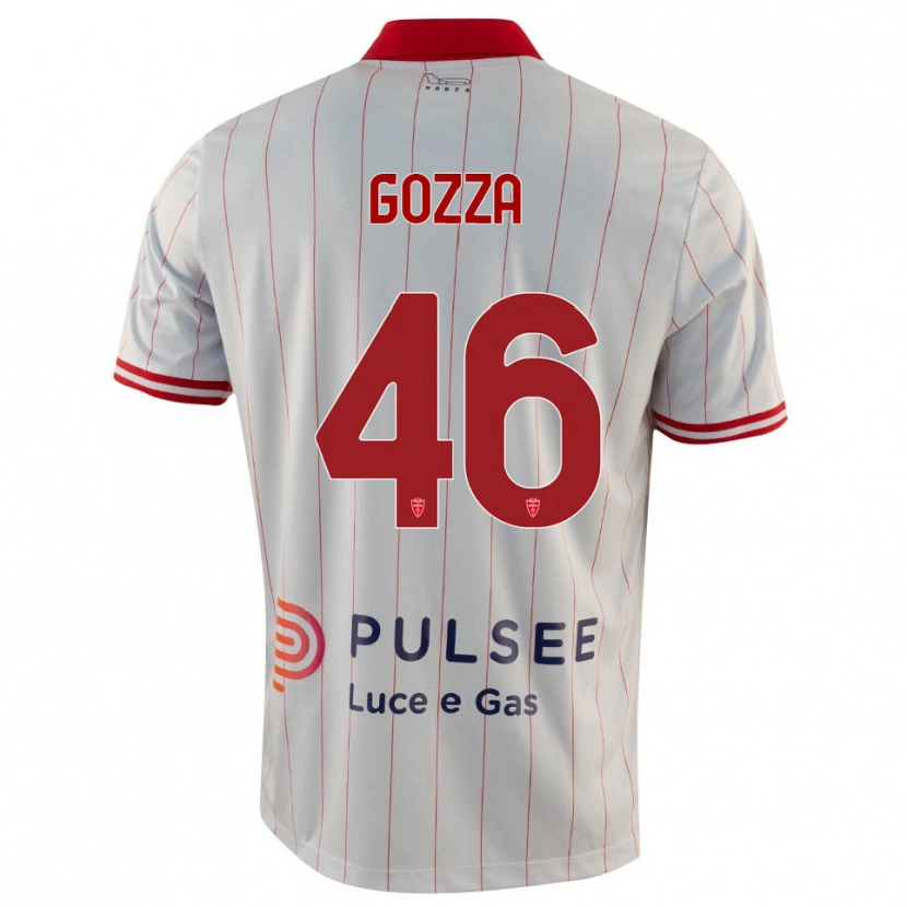 Danxen Enfant Maillot Luca Gozza #46 Blanc Rouge Bleu Tenues Extérieur 2025/26 T-Shirt